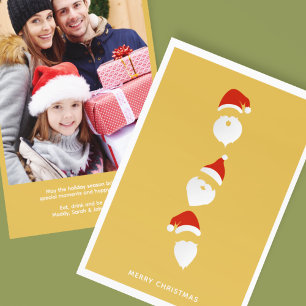 Cartes Pour Fêtes Annuelles Simple moderne Père Noël Graphic Gold Photo de Noë