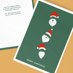 Cartes Pour Fêtes Annuelles Simple moderne Père Noël Graphic Green Noël