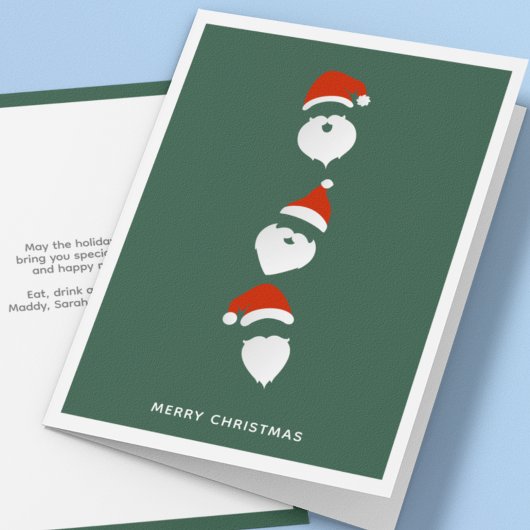 Cartes Pour Fêtes Annuelles Simple moderne Père Noël Graphic Green Noël