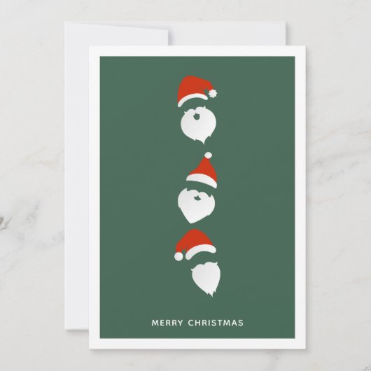 Cartes Pour Fêtes Annuelles Simple moderne Père Noël Graphic Green Noël (Devant)