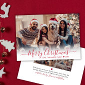 Cartes Pour Fêtes Annuelles Simple moderne Rouge Script 2 Photo Noël