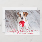 Cartes Pour Fêtes Annuelles Simple moderne Rouge Script 2 Photo Noël (Devant)