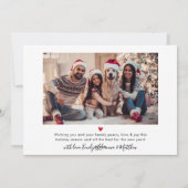 Cartes Pour Fêtes Annuelles Simple moderne Rouge Script 2 Photo Noël (Dos)