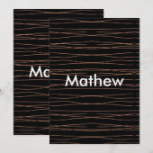 Cartes Pour Fêtes Annuelles Simple monogramme ajouter votre nom lettre man min (Devant / Derrière)