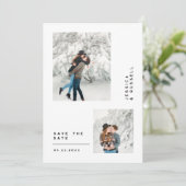 Cartes Pour Fêtes Annuelles simple multi photo enregistrer la date (Debout devant)