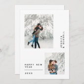 Cartes Pour Fêtes Annuelles simple multi photo heureux nouvelle année (Devant / Derrière)