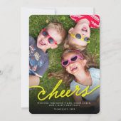 Cartes Pour Fêtes Annuelles Simple Néon Jaune Cheval Calligraphie Script Photo (Devant)