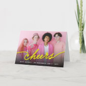 Cartes Pour Fêtes Annuelles Simple Néon Jaune Cheval Calligraphie Script Photo (Devant)