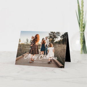 Cartes Pour Fêtes Annuelles Simple Noël 1 photo noir et blanc