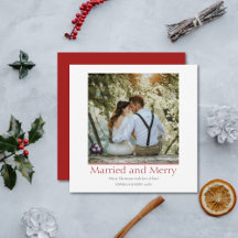 Simple Noël rouge marié et joyeux nouveau marié