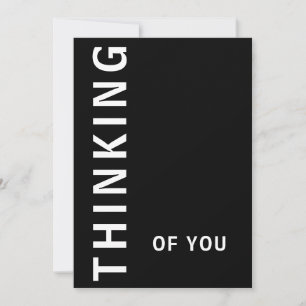Cartes Pour Fêtes Annuelles Simple noir et blanc avec la pensée de vous texte
