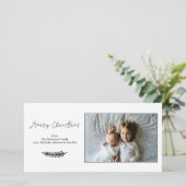 Cartes Pour Fêtes Annuelles Simple Noir et Blanc Joyeux Noël Horizontal (Debout devant)