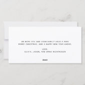 Cartes Pour Fêtes Annuelles Simple noir et blanc Multi Photo Joyeux Noël (Dos)