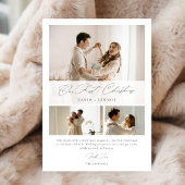 Cartes Pour Fêtes Annuelles Simple Our First Christmas Elegant Script 3 Photo