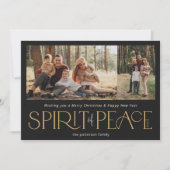 Cartes Pour Fêtes Annuelles Simple Paix Photo Black Gold (Devant)