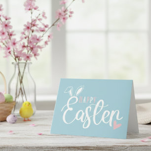 Cartes Pour Fêtes Annuelles Simple Pastel Rose & Bleu Cute Joyeux Pâques