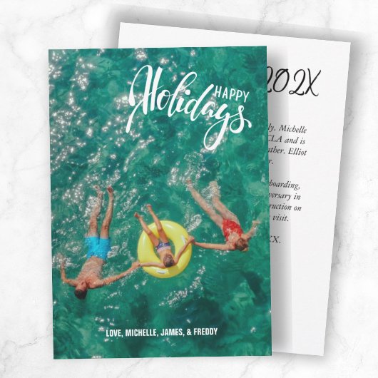 Cartes Pour Fêtes Annuelles Simple Photo avec Vœux Écrits