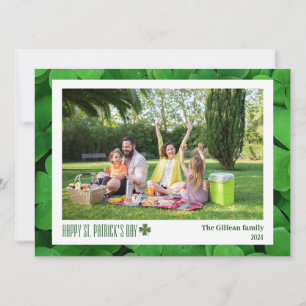 Cartes Pour Fêtes Annuelles Simple photo de famille de trèfles de la Saint-Pat