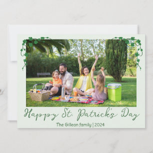 Cartes Pour Fêtes Annuelles Simple photo de famille de trèfles de la Saint-Pat