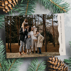 Cartes Pour Fêtes Annuelles Simple photo de Noël moderne aux bords ondulés neu