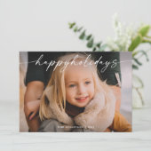 Cartes Pour Fêtes Annuelles Simple Photo de Script Manuscrit (Debout devant)