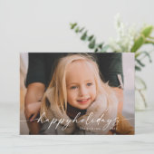 Cartes Pour Fêtes Annuelles Simple Photo de Script Manuscrit (Debout devant)