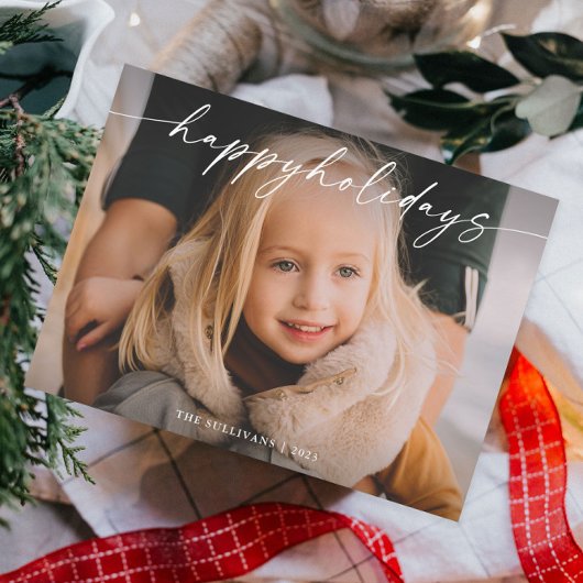 Cartes Pour Fêtes Annuelles Simple Photo de Script Manuscrit