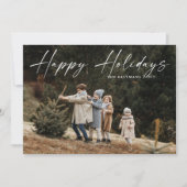 Cartes Pour Fêtes Annuelles Simple Photo de script manuscrit Joyeux (Devant)