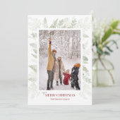 Cartes Pour Fêtes Annuelles Simple photo de verdure de Noël (Debout devant)