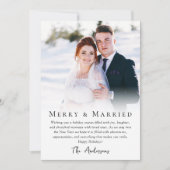 Cartes Pour Fêtes Annuelles Simple Photo Joyeux & Mariés  (Devant)