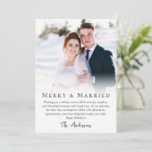 Cartes Pour Fêtes Annuelles Simple Photo Joyeux & Mariés  (Debout devant)