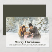 Cartes Pour Fêtes Annuelles Simple Photo Joyeux Message de Noël (Devant / Derrière)