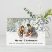 Cartes Pour Fêtes Annuelles Simple Photo Joyeux Message de Noël (Debout devant)