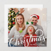 Cartes Pour Fêtes Annuelles Simple photo Joyeux Noël (Devant / Derrière)