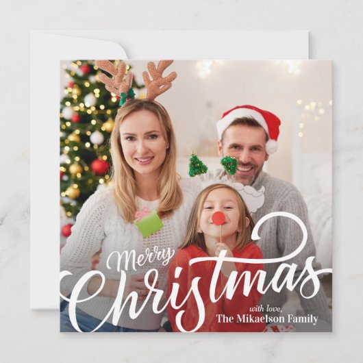 Cartes Pour Fêtes Annuelles Simple photo Joyeux Noël (Devant)