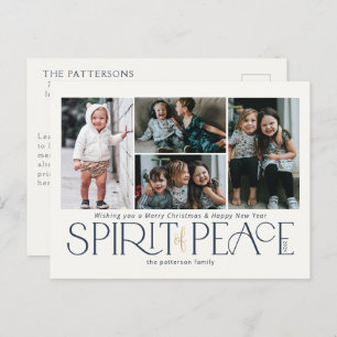 Cartes Pour Fêtes Annuelles Simple photo Marine or