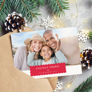 Cartes Pour Fêtes Annuelles SIMPLE PHOTO moderne minimaliste bord de pétoncle 