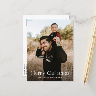 Cartes Pour Fêtes Annuelles Simple photo Noël moderne