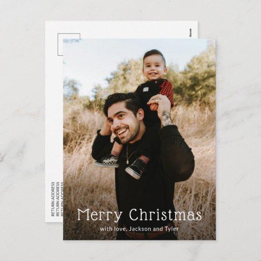 Cartes Pour Fêtes Annuelles Simple photo Noël moderne (Devant / Derrière)