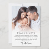 Cartes Pour Fêtes Annuelles Simple Photo Paix & Amour (Devant)