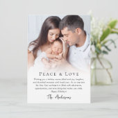 Cartes Pour Fêtes Annuelles Simple Photo Paix & Amour (Debout devant)