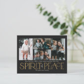 Cartes Pour Fêtes Annuelles Simple Photo Peace Black Gold (Debout devant)