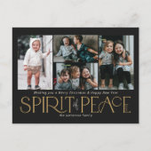 Cartes Pour Fêtes Annuelles Simple Photo Peace Black Gold (Devant)