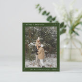 Cartes Pour Fêtes Annuelles Simple Photo personnalisée Joyeux Noël vert (Debout devant)