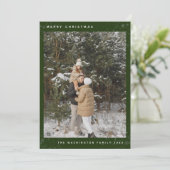 Cartes Pour Fêtes Annuelles Simple Photo personnalisée Joyeux Noël vert (Debout devant)