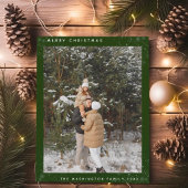 Cartes Pour Fêtes Annuelles Simple Photo personnalisée Joyeux Noël vert