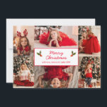 Cartes Pour Fêtes Annuelles Simple photo rouge Collage moderne Noël<br><div class="desc">Carte moderne de Noël photo avec une mise en page simple avec un collage de six de vos photos de famille préférées. Au milieu se trouve le salut "Joyeux Noël" dans un élégant script en rouge sur un arrière - plan blanc. Le dos a votre message personnalisé.</div>