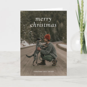 Cartes Pour Fêtes Annuelles Simple photo verte Noël moderne