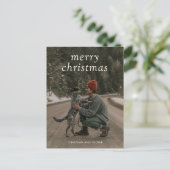 Cartes Pour Fêtes Annuelles Simple photo verte Noël moderne (Debout devant)