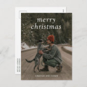 Cartes Pour Fêtes Annuelles Simple photo verte Noël moderne (Devant / Derrière)